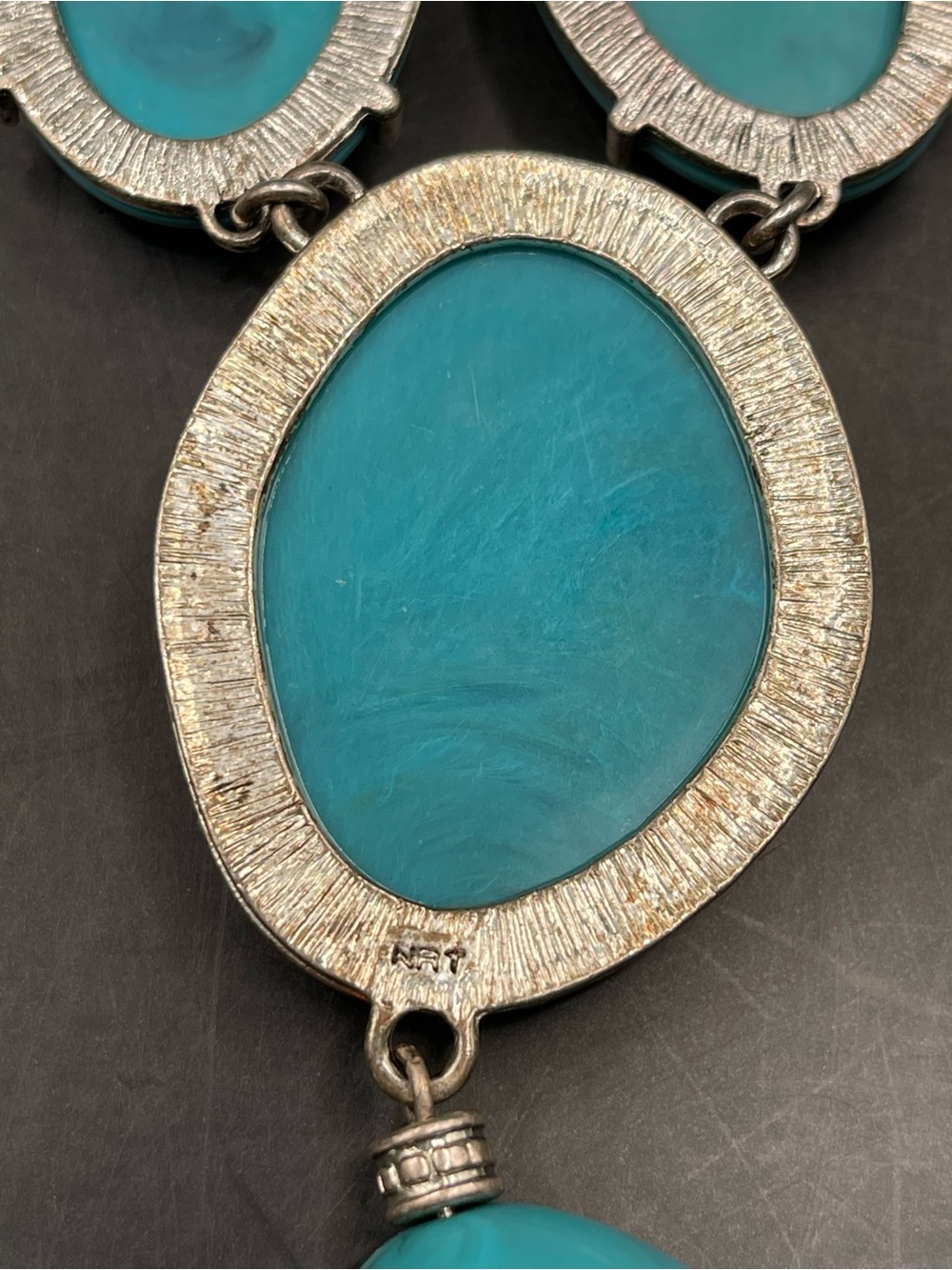 Vintage Avon Faux Turquoise Y-drop Pendant Necklace & Dusty - Picture 5 of 5